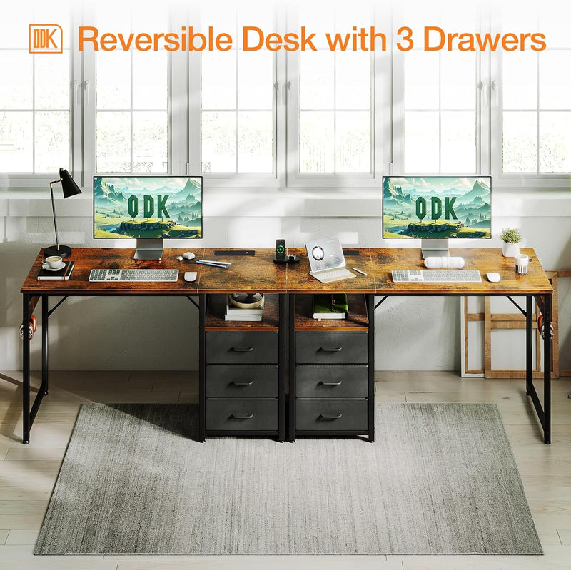 Computer Desk with Drawers Office Sockets