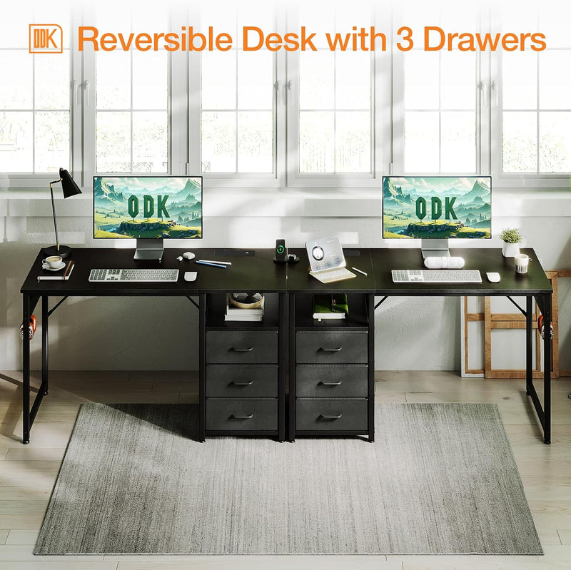 Computer Desk with Drawers Office Sockets