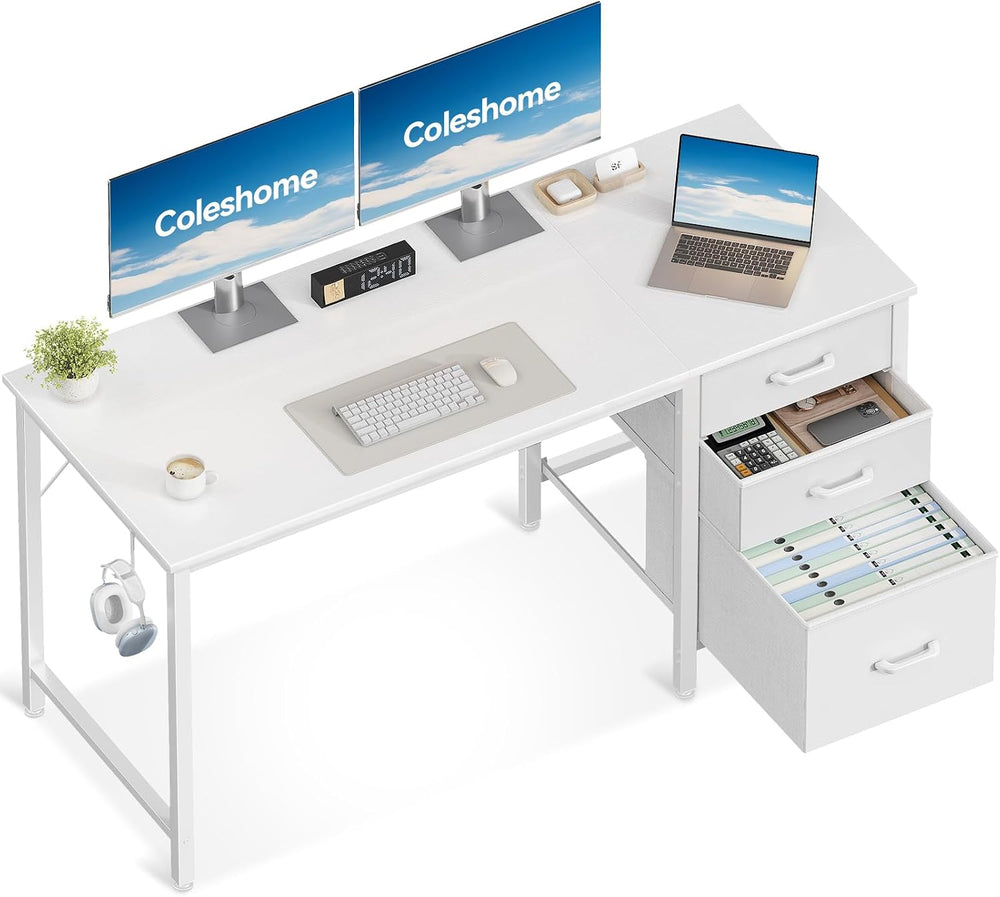 Computer Desk with Drawers Office Storage