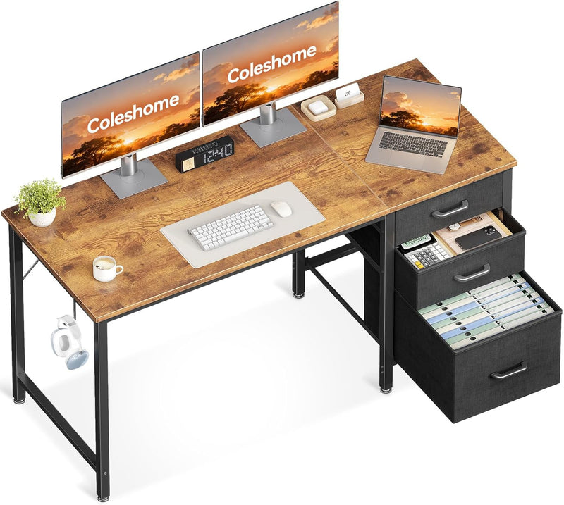 Computer Desk with Drawers Office Storage