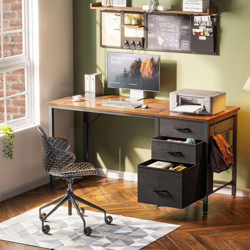 Computer Desk with Drawers Office Storage