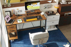 Computer Desk with Drawers Power Outlets Office