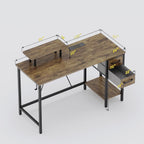 Computer Desk with Drawers Power Outlets Office