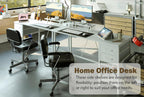 Computer Desk with Drawers Power Outlets Office