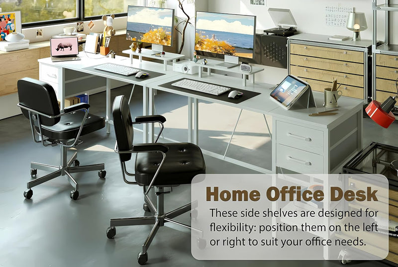 Computer Desk with Drawers Power Outlets Office