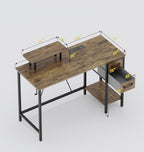 Computer Desk with Drawers Power Outlets Office