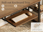 Computer Desk with Drawers Power Outlets Office