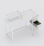 Computer Desk with Drawers Power Outlets Office Storage