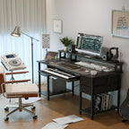 Computer Desk with Drawers Power Outlets Office Storage