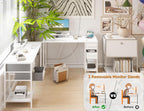 Computer Desk with Drawers Power Outlets Office Storage