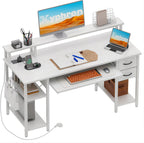 Computer Desk with Drawers Power Outlets Office Storage
