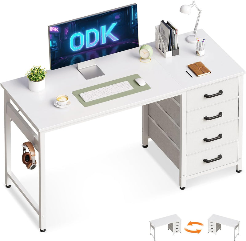 Computer Desk with Drawers Reversible Office