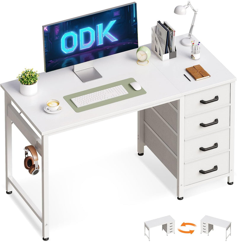 Computer Desk with Drawers Reversible Office