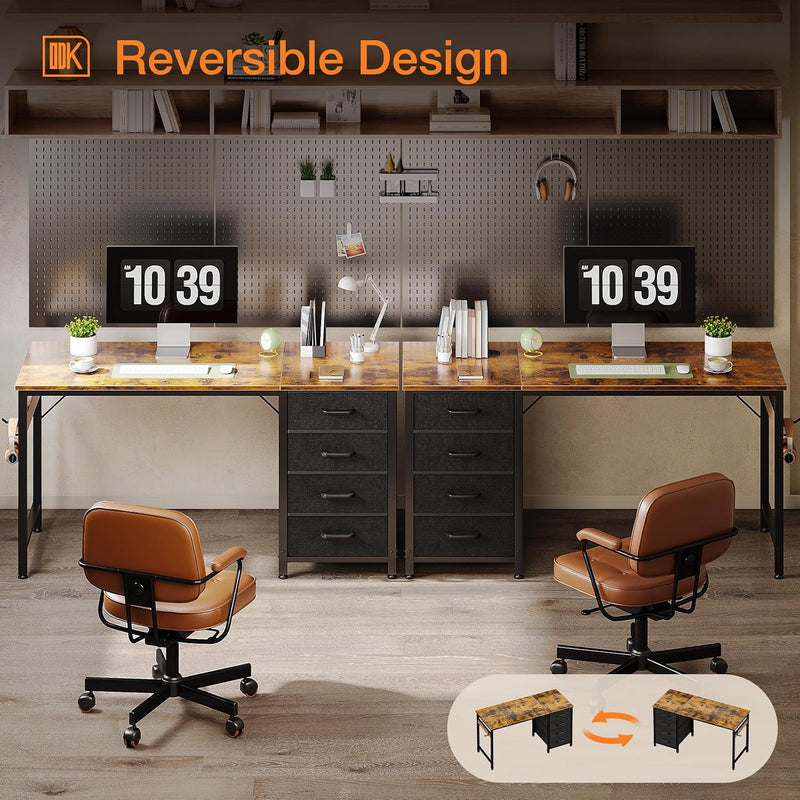 Computer Desk with Drawers Reversible Office