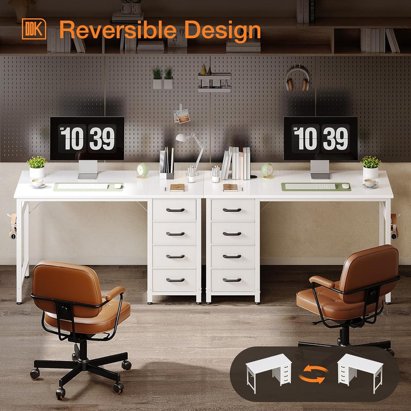 Computer Desk with Drawers Reversible Office