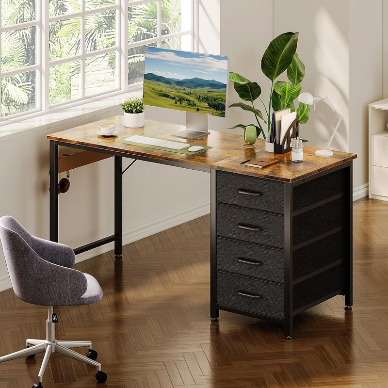 Computer Desk with Drawers Reversible Office