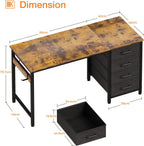 Computer Desk with Drawers Reversible Office