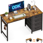 Computer Desk with Drawers Reversible Office