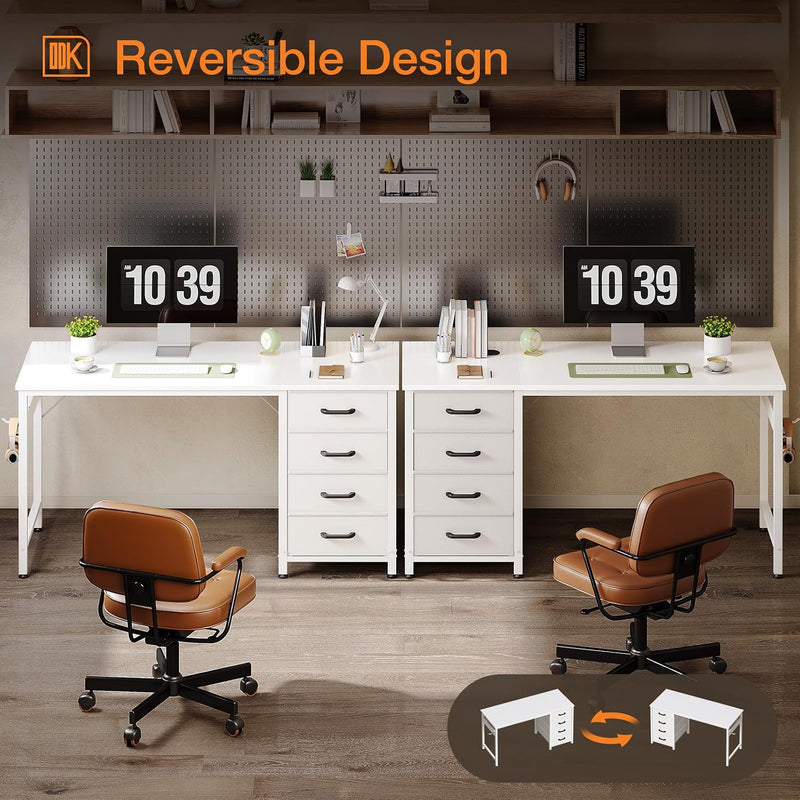 Computer Desk with Drawers Reversible Office