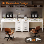 Computer Desk with Drawers Reversible Office