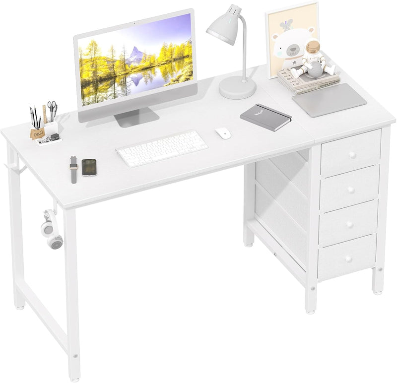Computer Desk with Fabric Drawers 120CM Reversible Study
