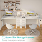 Computer Desk with Fabric Drawers 120CM Reversible Study