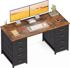 Computer Desk with Fabric Drawers 120x48CM Modern Office