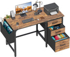 Computer Desk with Fabric File Drawers 120CM