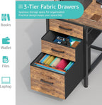 Computer Desk with Fabric File Drawers 120CM