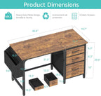 Computer Desk with Fabric File Drawers 120CM