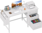 Computer Desk with Fabric File Drawers 120CM Reversible