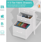 Computer Desk with Fabric File Drawers 120CM Reversible