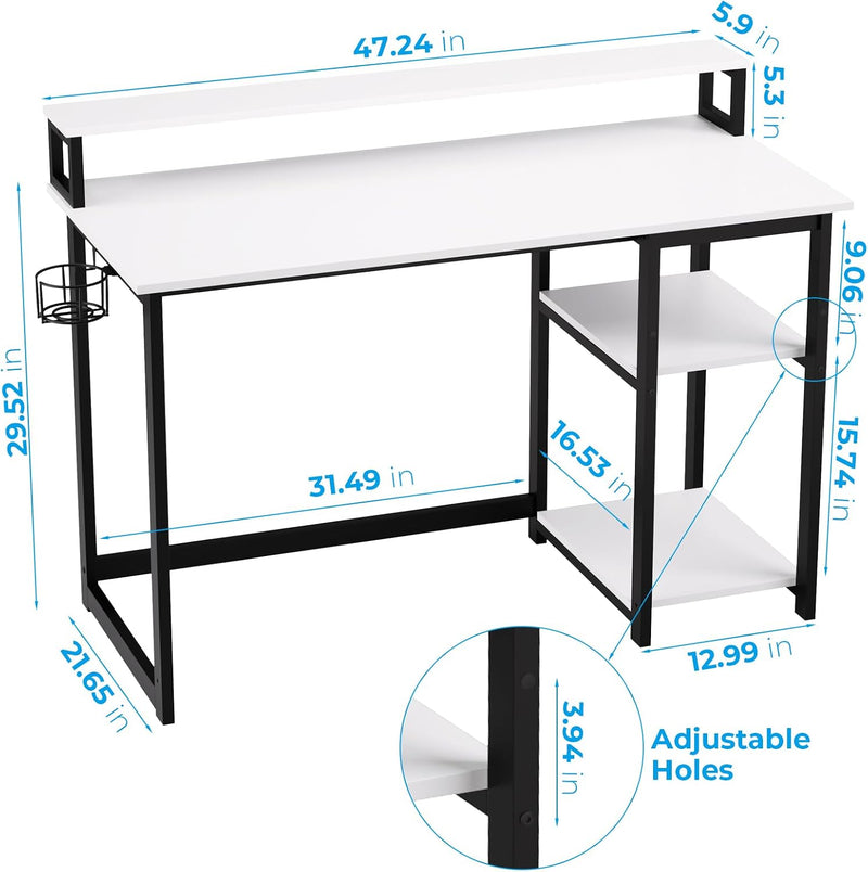 Computer Desk with Full Monitor Stand
