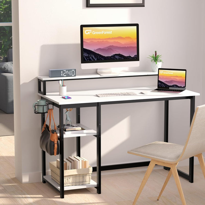 Computer Desk with Full Monitor Stand