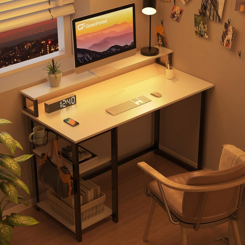 Computer Desk with Full Monitor Stand