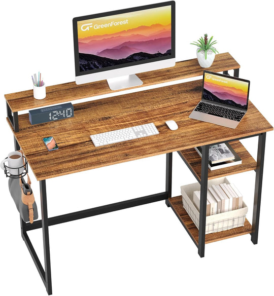 Computer Desk with Full Monitor Stand 100CM