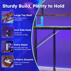 Computer Desk with Hutch and Power Outlet 118.5CM