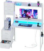 Computer Desk with Hutch and Power Outlet 118.5CM