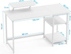 Computer Desk with Monitor Stand Office Reversible