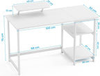 Computer Desk with Monitor Stand Office Reversible