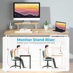Computer Desk with Monitor Stand Office Reversible