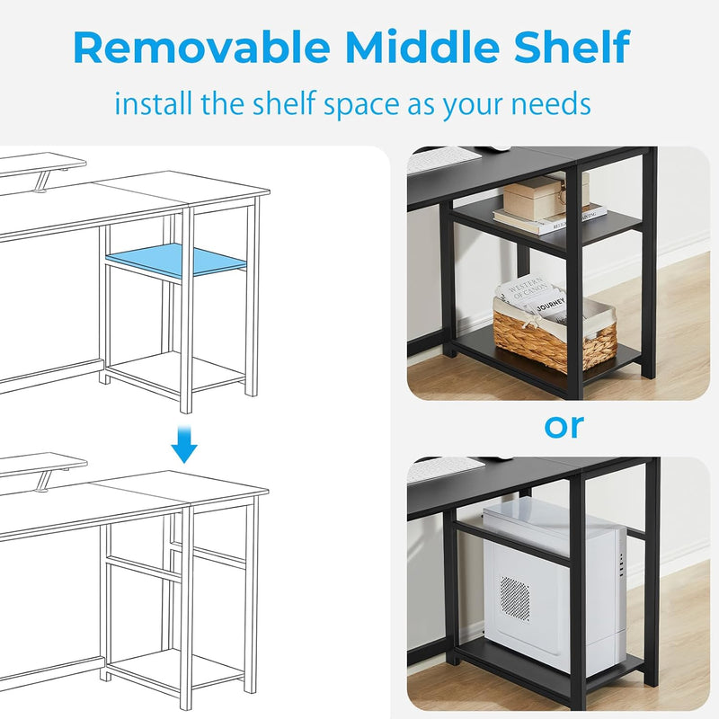 Office Desk with Monitor Stand