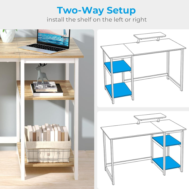 Office Desk with Monitor Stand