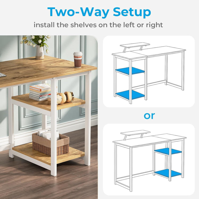 Office Desk with Monitor Stand