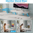 Computer Desk with Monitor Stand Office Reversible