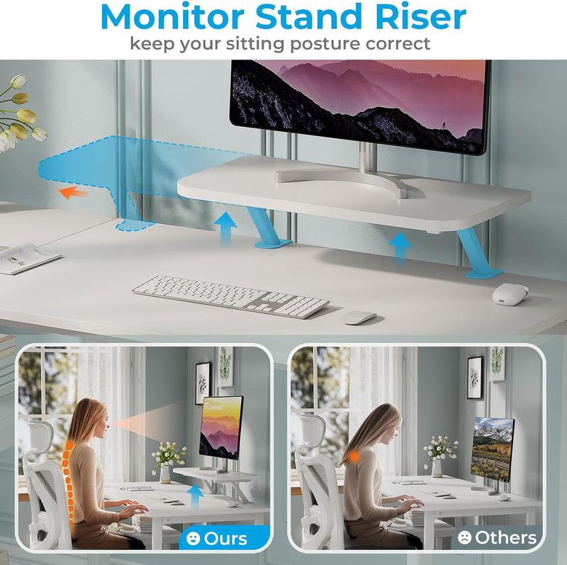 Office Desk with Monitor Stand