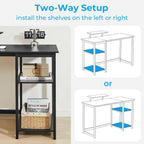 Computer Desk with Monitor Stand Office Reversible