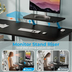 Computer Desk with Monitor Stand Office Reversible
