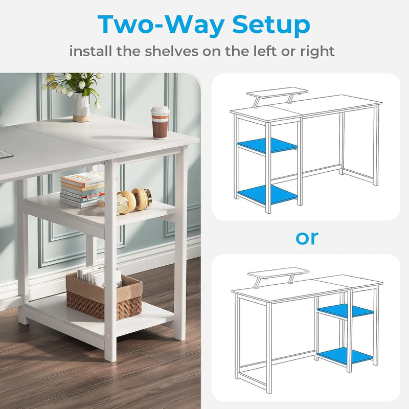 Office Desk with Monitor Stand
