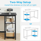 Computer Desk with Monitor Stand Office Reversible